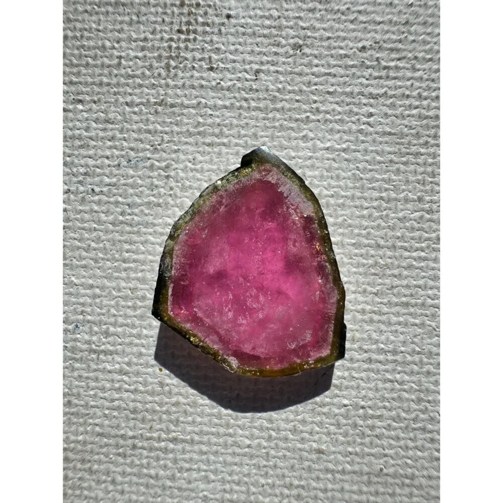 Watermelon Tourmaline Natural Crystal Slice Custom Cabochon Natural #8
